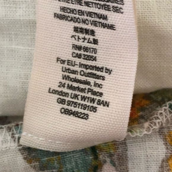 Free People Summer in Tulum Cream Floral Bow Tie Back Printed Top size Medium - Picture 12 of 14